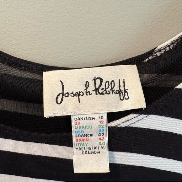 Jospeh Ribkoff Sleeveless Black and White Striped Dress size 10 - Picture 11 of 11